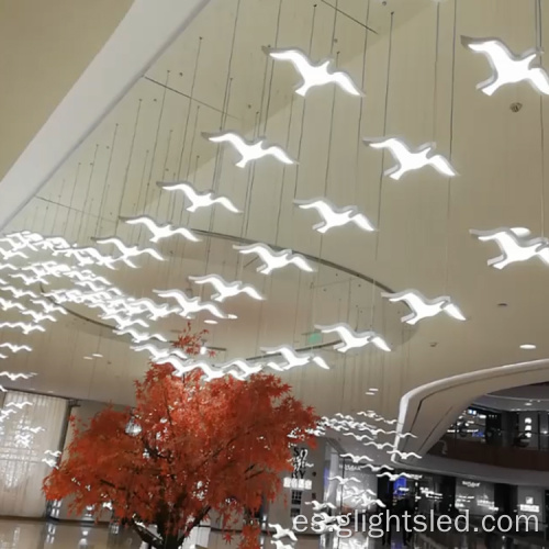 El hotel de cristal de la forma del pájaro de la decoración llevó la luz pendiente de la lámpara